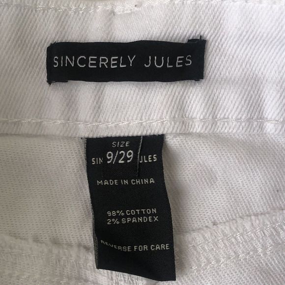 Sincerely Jules White Denim Distressed Stretch Jogger Pants Jeans NWT Size 9/29 - Picture 6 of 15